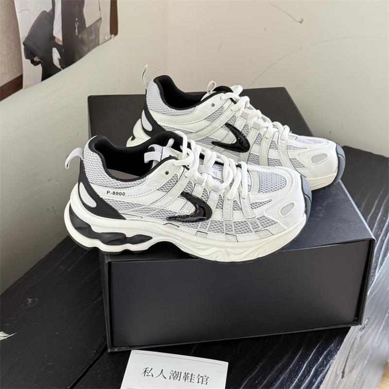 Mesh Breathable Leather Dad Shoes Women's Early Autumn New Versatile Casual Sports Shoes Running Shoes Women