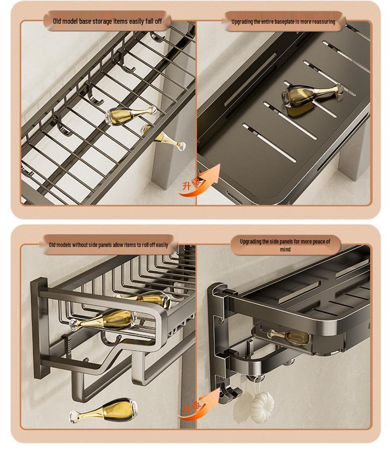 Wandmontierter, faltbarer Badezimmer-Handtuchhalter ohne Bohren
