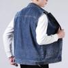 2024 Trendy Men's Denim Multi-Pocket Vest Jacket - Casual Single-Breasted Style