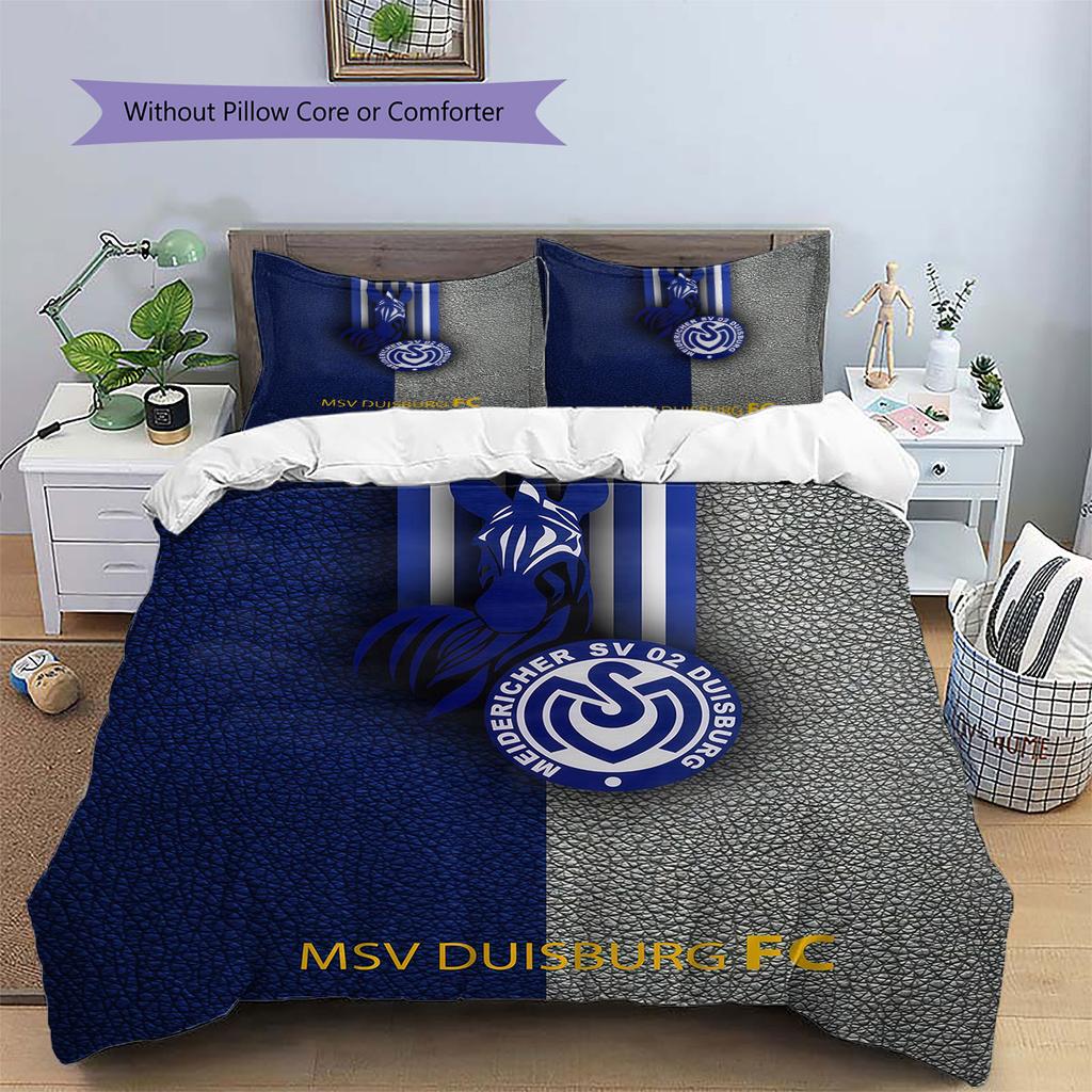 MSV Duisburg Pattern Bedding,Quilt Set Quilt Cover Pillowcase Home Birthday Gift(1 * duvet cover + 2 * pillowcase, without core)