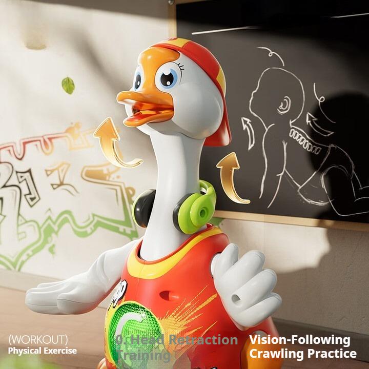 Swinging Goose and Duck, Baby Toys, Early Education Electric Learning Crawling Head Up, Birthday Gifts