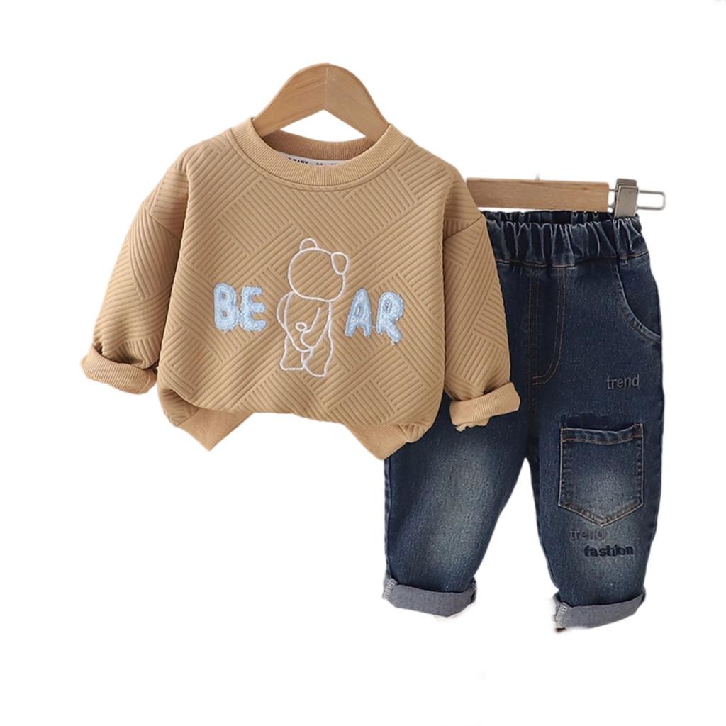 Uformelt langermet sett for barn, komfortable hverdagsantrekk