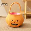 Cute Halloween Props Pumpkin Candy Bags for Kids Reusable Trick or Treat Lightweight Felt Totes Bucket Handbag with Handle Party Favors Decor Kids