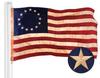 Betsy Ross Tea Stained Flag 4x6 Ft, Embroidered Heavy Duty Outdoor Grommets G128