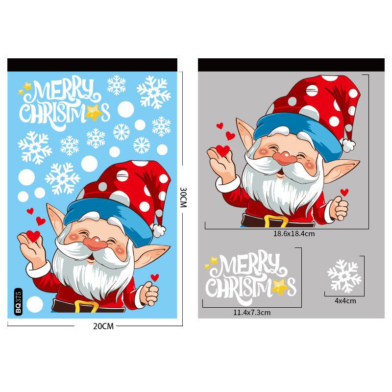 2025 Santa Claus Reindeer Window Glass Stickers Snowman Snowflake Electrostatic Wall Sticker Merry Christmas Decoration for Home