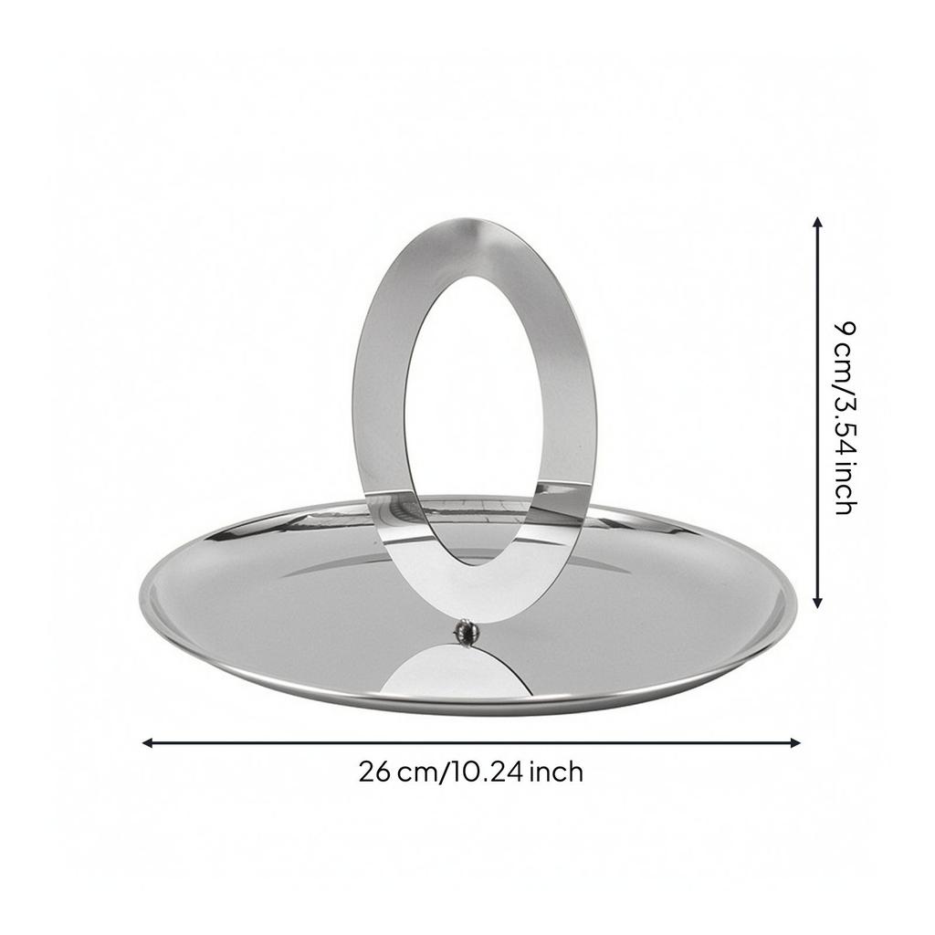 Fruit Tray with Handle Polished Metal Dish Reflective for Dining Table, Tabletop