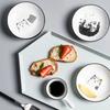 1pc Cute Cat Ceramic Seasoning Dish Creative Kitchen Small Sauce Bowl Household Dipping Plate Creative Vinegar Soy Snack Dishes