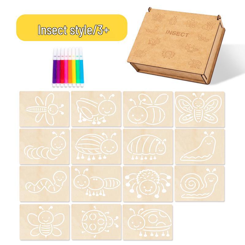 Wooden Painting & Drawing Set for Kids: Kindergarten & Primary School Beginner Art Kit
