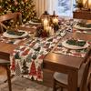 Christmas Table Runner and Placemat Set for Winter Holiday Dining Table Decoration, 5