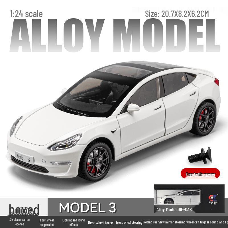 1:24 Tesla Alloy Car Model Simulation Toy - New Energy Vehicle for Kids