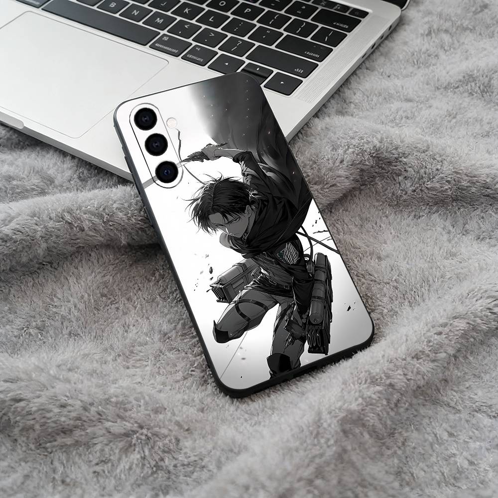 Attack On Titan Hot Anime Black Soft Silicone Phone Case for Samsung Galaxy A73, A71, A72, A70, A53, A52, A51