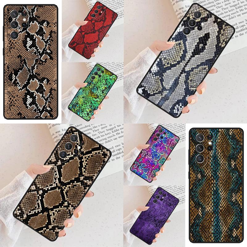 Python Snake Skin Cell Phone Case for Samsung Galaxy S26 Ultra S25 S24 S23 S22 S21 S20 Note10 Cover