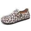 Shoes Women's Casual Shoes Leopard Print Color Matching Boken Shoes Soft Sole Women's Single Shoes One Pedal Lazy Shoes Trendy Versatile Women's Shoes