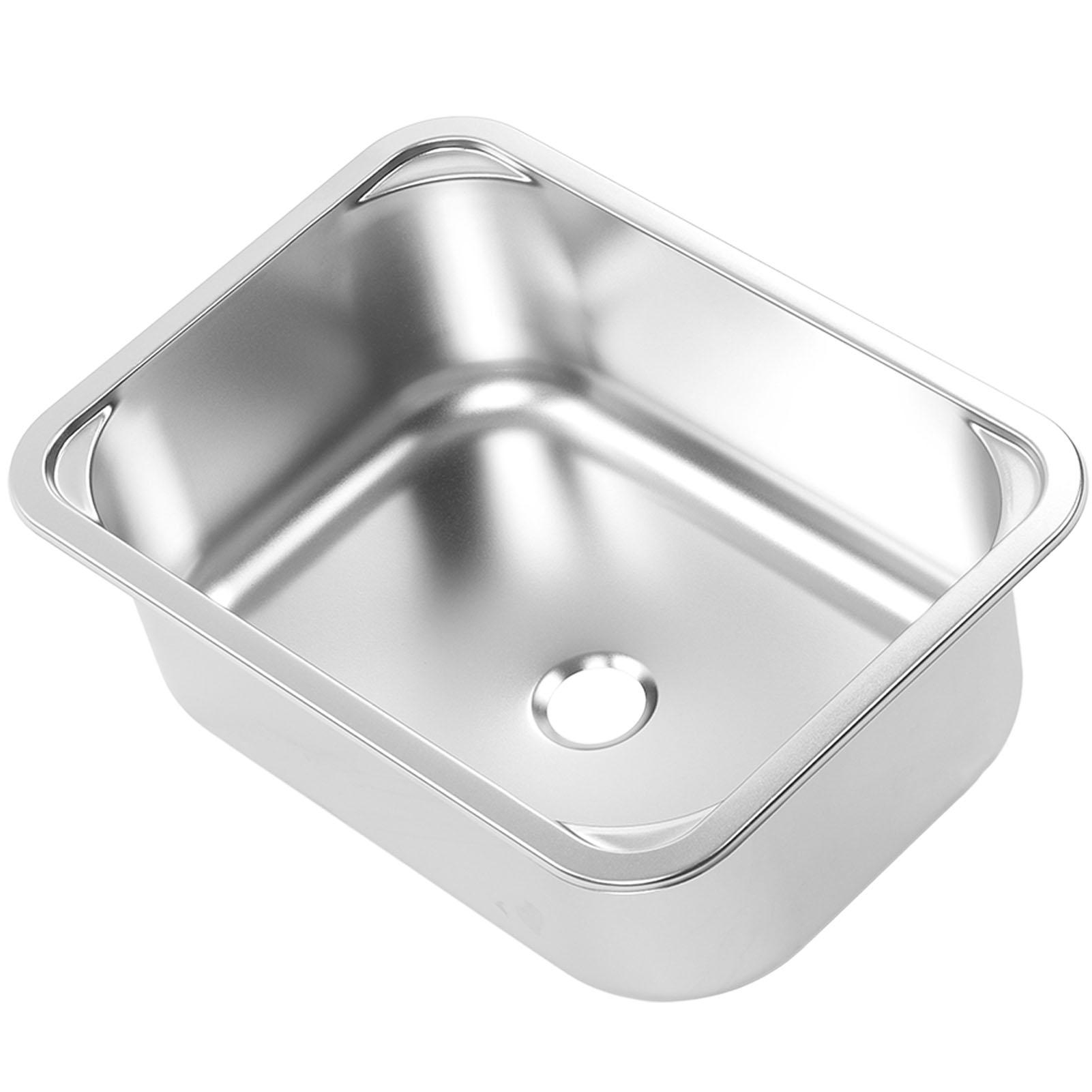 Camper Spoelbak Vierkant 345x245x136mm 304 Roestvrij Staal Verzonken Handwasbak Spoelbak met 40mm Afvoer voor Camper