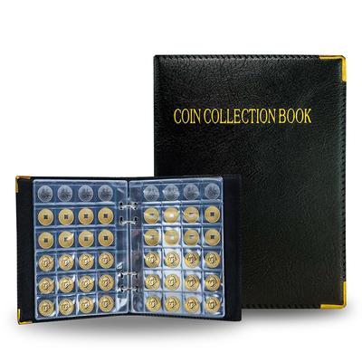 Livreto de coleção de moedas 120 compartimentos grandes 240 compartimentos pequenos Moedas de cobre Moedas comemorativas Coleção de encadernação