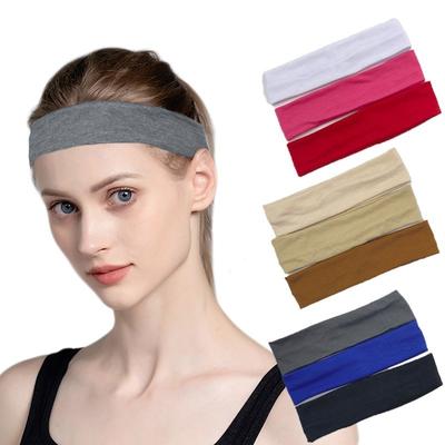 6 Pack New Cotton Colored Headband for Men and Women, Sports Yoga Headscarf, Solid Color Headband Accessories, Headwear, Hair Accessories