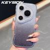 KEYSION Gradient Glitter Jewelled Phone Case for Huawei Pura 70 80 Pro 80 70 Ultra Wavy Border Lens Protector Shockproof Cover