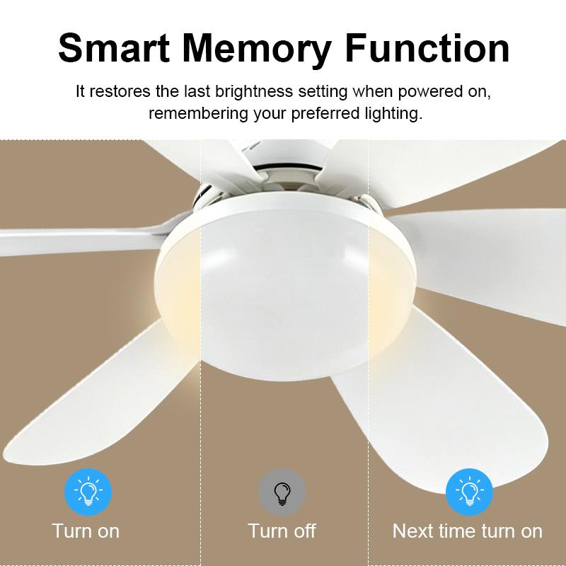 Mini Ceiling Fan with Light LED Professional Remote Control Smart Bulb Fan SMD High Brightness Electric Ceiling Fan for Office