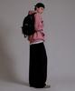 LIKE THE MOST Training Label Cargo Pintuck Wide Pants_Black