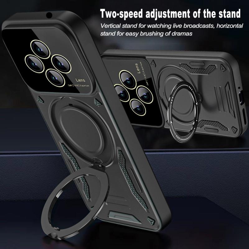 Magsafe Wireless Charge Magnetic Ring Armor Case For Xiaomi Redmi 14C 14 C Redmi14C Stand Holder Cover For Poco C75 C 75 PocoC75