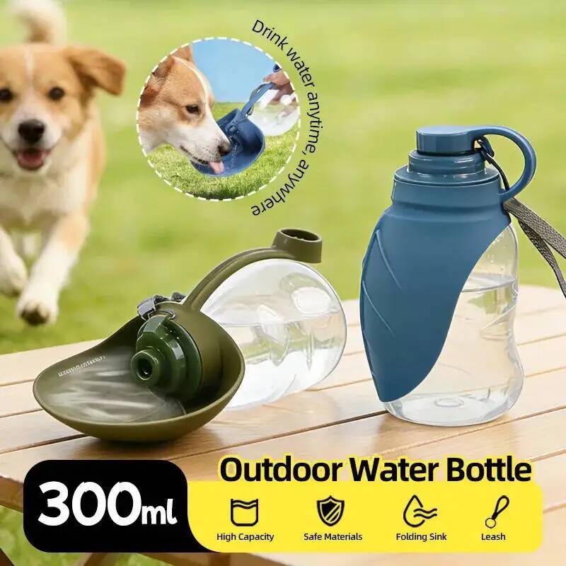Mini Collapsible Silicone Pet Water Bottle Portable Foldable Bowl Outdoor Travel Leak-Proof Drinking Cup for Dogs Cats Hiking