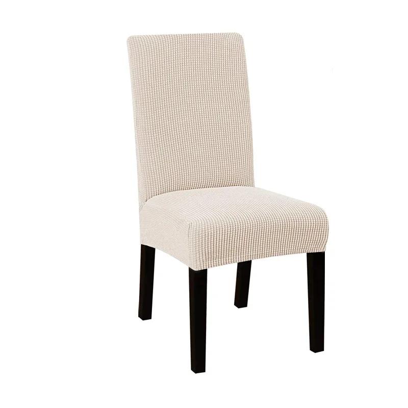 Polarfleece Stuhlhussen für Esszimmer Abnehmbare Schmutzabweisende Stuhlhussen Sitzbezug Einfarbig für Hotel Bankett Hochzeit