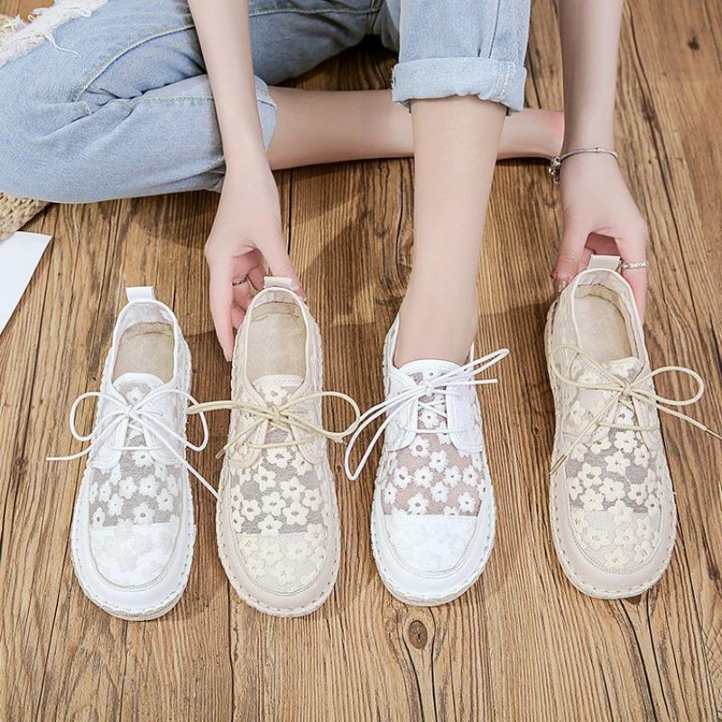 Fashion Hot Selling Casual Light Lace Up Mesh Breathable Shoe for Women New Arrival 2025 Bohemian Style Aesthetic Comfortable Original