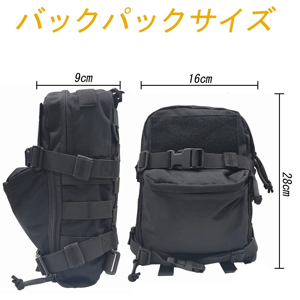 Tactical Hydration Military Style 500D Molle Water Bottle Large Capacity Storage Bag with Multiple Ideal for and Airsoft Bag, Nylon, Pouch, Pockets,