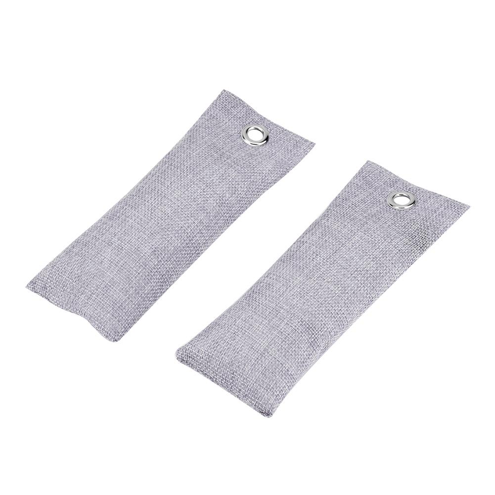 2Bags Bamboo Charcoal Home Car Purifier Activated Carbon Shoes Deodorant Bag(Black)