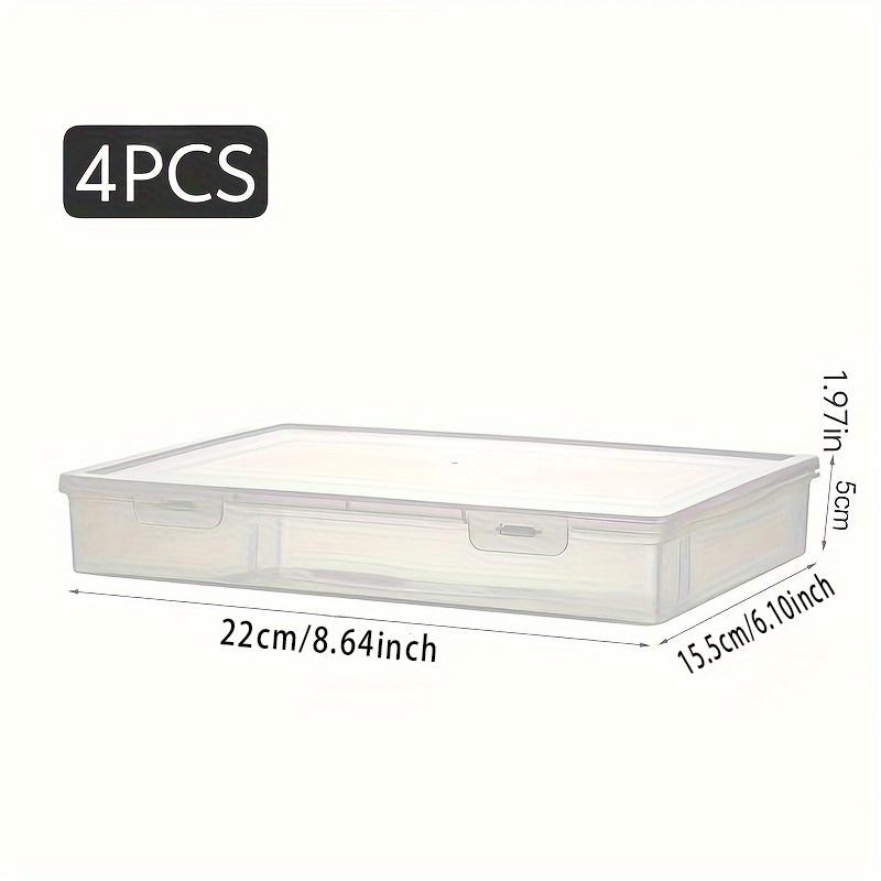 

4-Pack Clear Plastic Storage Boxes with Lids - Durable Desktop Organizer for Office, School Supplies & Documents