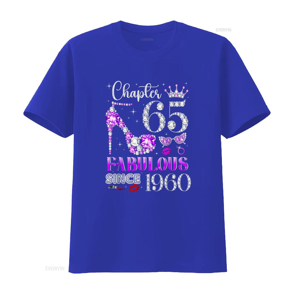 Chapter 65 Fabulous Since 1960 65th Birthday Unisex Ladies T Shirt Vintage Unisex Designer Clothes Stylish Streetwear