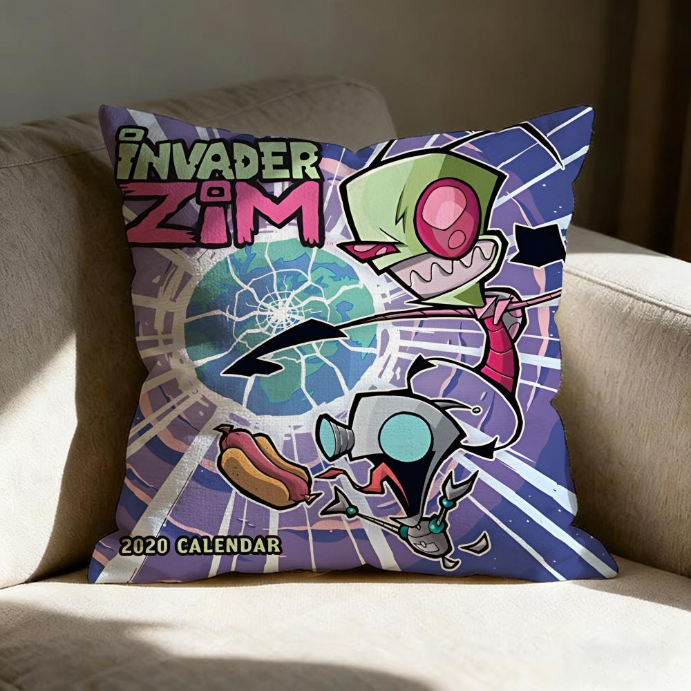 IInvader Zim Game Pillow Case Pillowcase Doublesided Printed Sofa Cushion Bedroom Headboard Pillow