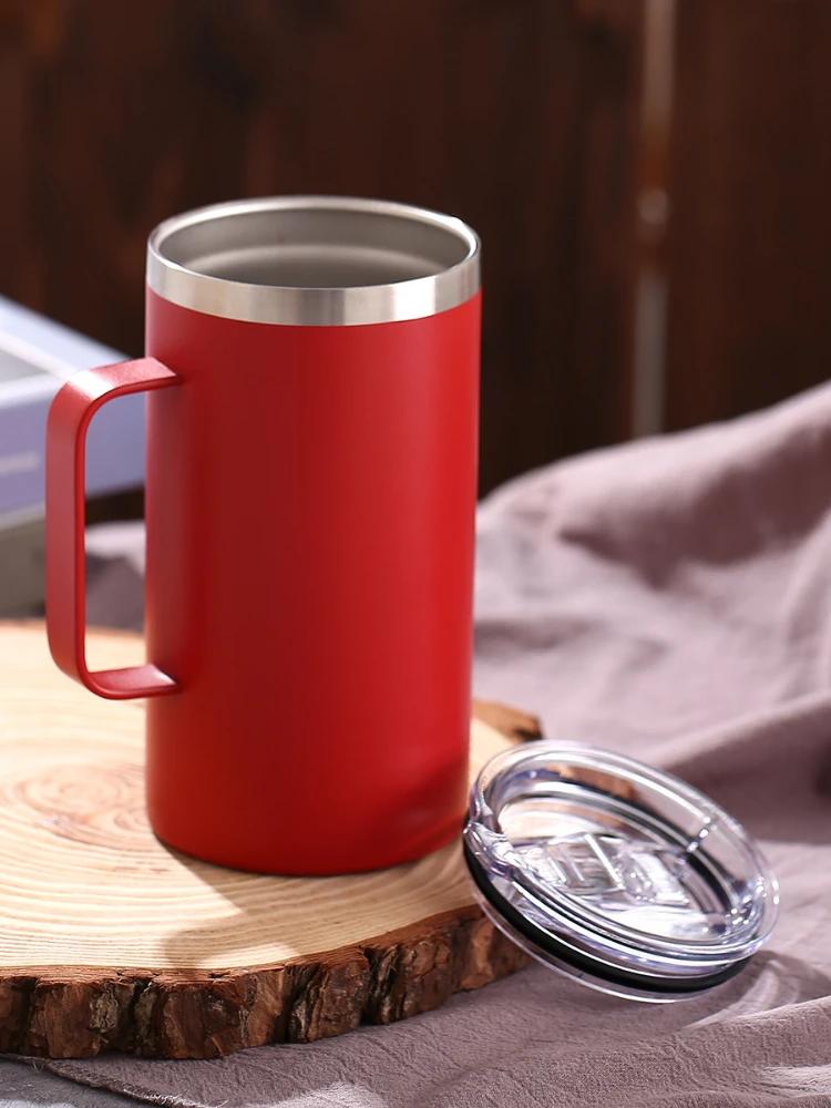 24oz Double-layer Stainless Steel Plastic Spray Mug Vacuum Cup Mug With Lid Cup for Coffee Cups Drinkware Beautiful Tea Mugs Bar