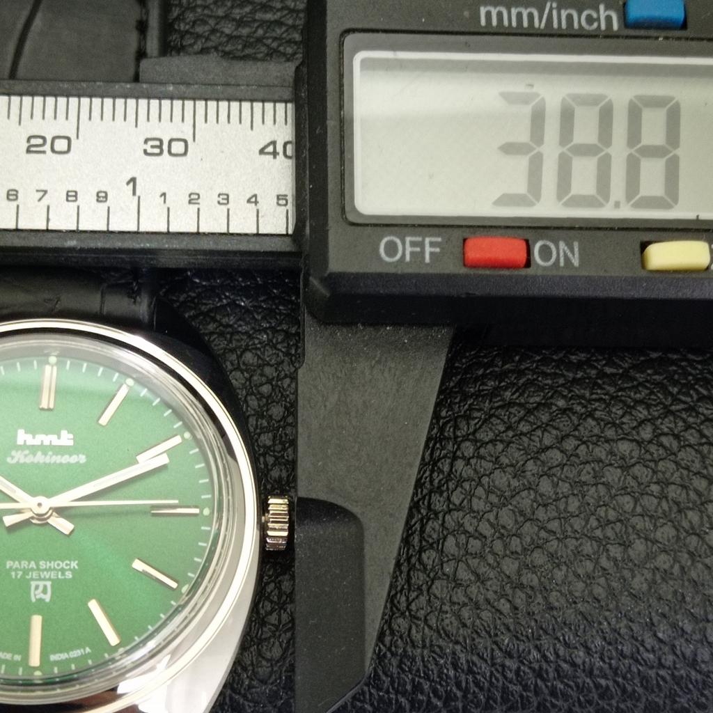 INDIAN VINTAGE HMT KOHINOOR HAND-WINDING MENS GREEN COLOR DIAL WATCH a440917-4