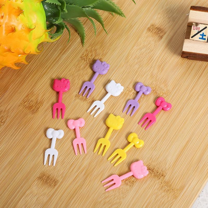 Creative Animal Cartoon Kids  Fruit Fork Set - Cute Mini Plastic Bento Picks
