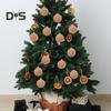 12Pcs Christmas Balls Decorations Xmas Tree Flocked Ball Ornaments Plastic Hanging Ball Decor for Home Bar Restaurant