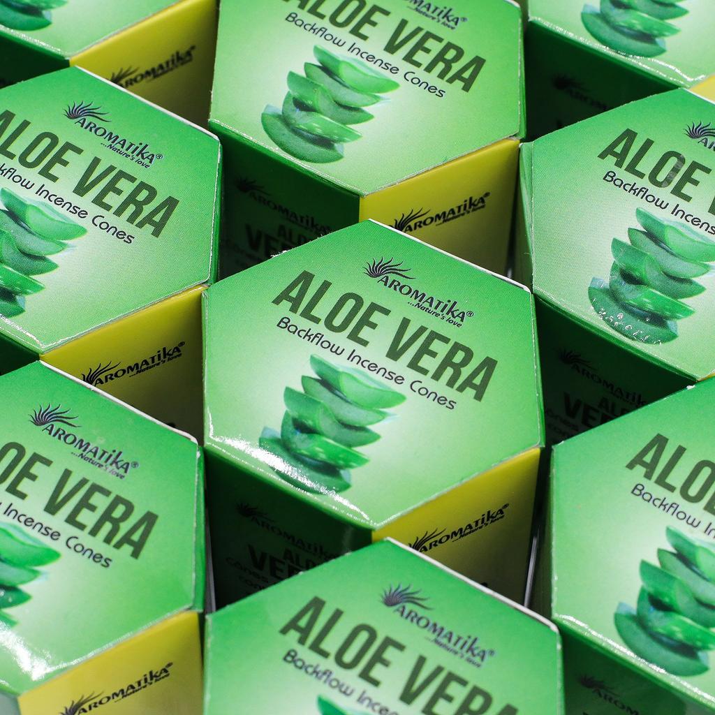 6x Backflow Incense Cones Aloe Vera, 10 Pack