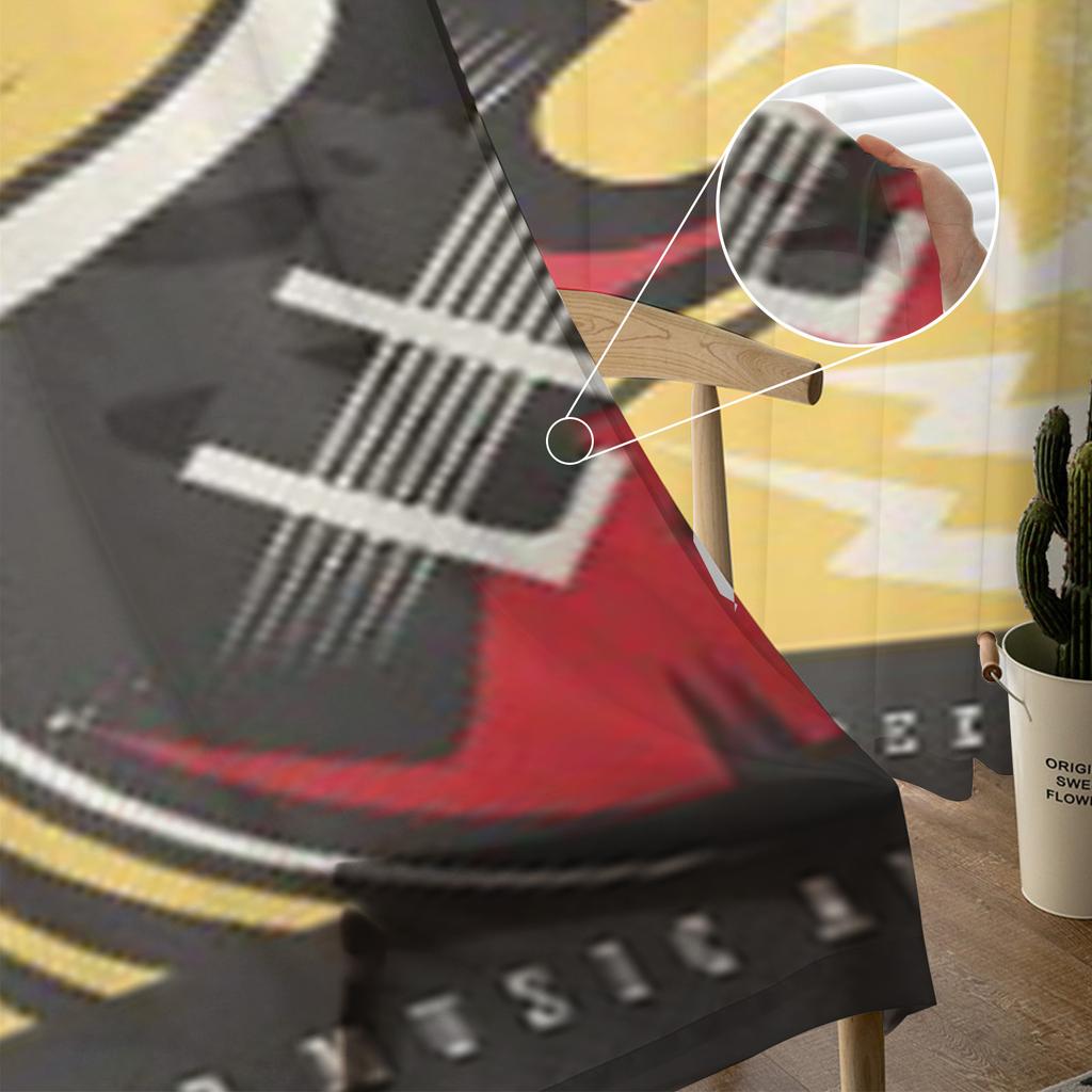 Impreza Muzyki Rockowej Plakat Retro Szyfonowe Przezroczyste Zasłony do Dekoracji Salonu Sypialni Kuchni Zasłony Woalowe Tiulowe