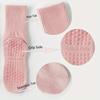 Yoga Pilates Non Slip Socks with Grips for Women (4 Pairs) Non Skid Gripper Crew Socks for Yoga Hospital Pilates