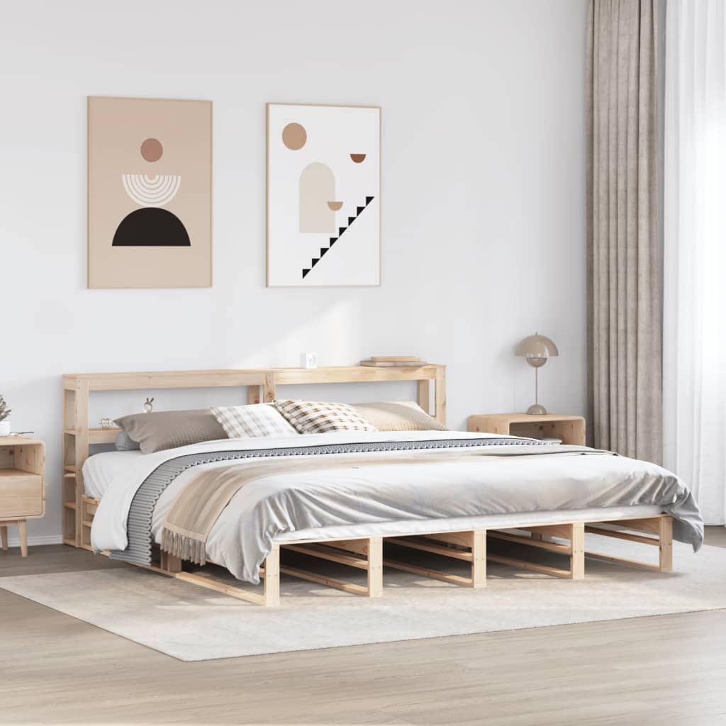 Solid Wood Bed without Mattress 200 x 200 cm Pine