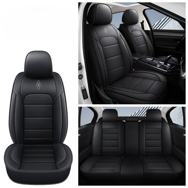 Universal 5 Seater PU Leather Car Seat Covers Complete Set, Anti-Slip Cushion Protector for Most Sedans, Christmas Gifts