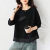 women patchwork crew neck sweatshirt long sleeve loose fit casual top