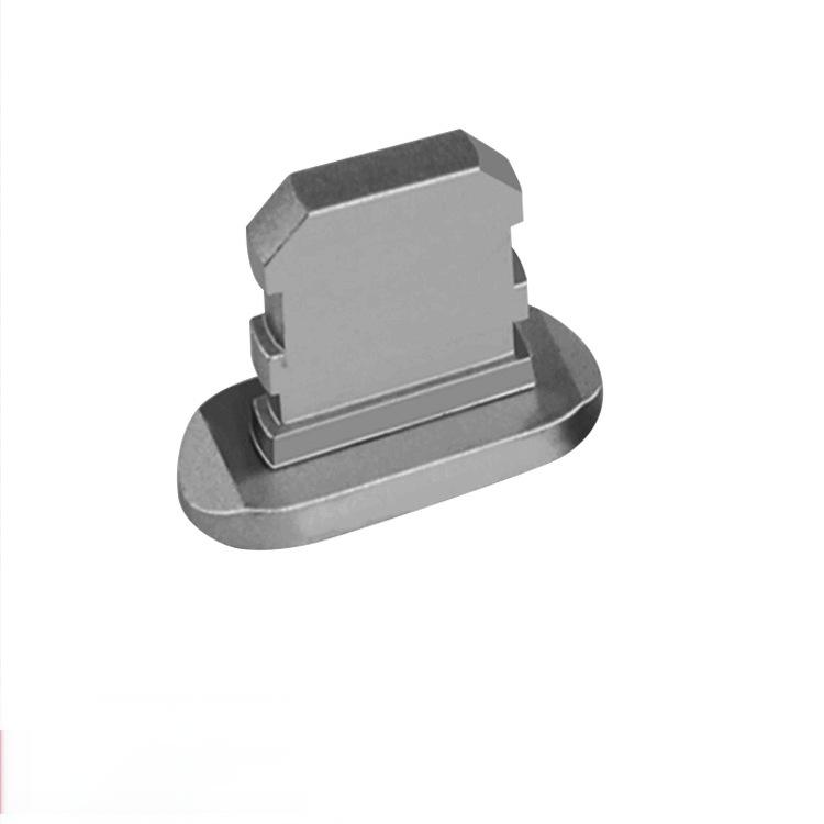 2Pcs Metal Charging Port Dust Plugs Compatible with iPhone Series, Lightning Port Cover Protector with Holder for iPad AirPods