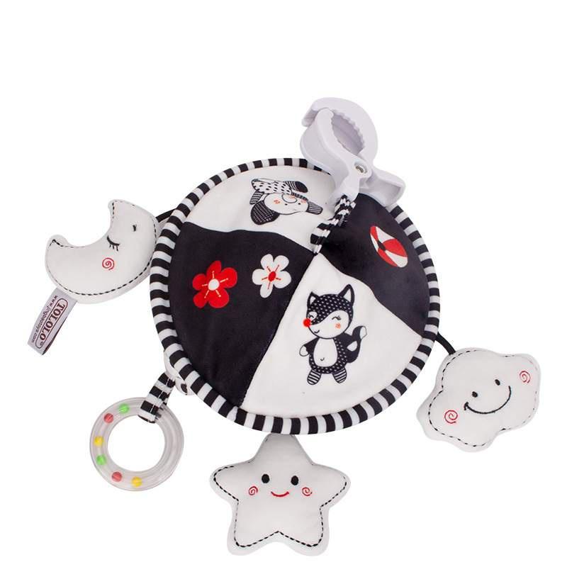 Infant Black And White Rattle Bell Wind Chime Baby Cot Hanging Rotation Bed Bell