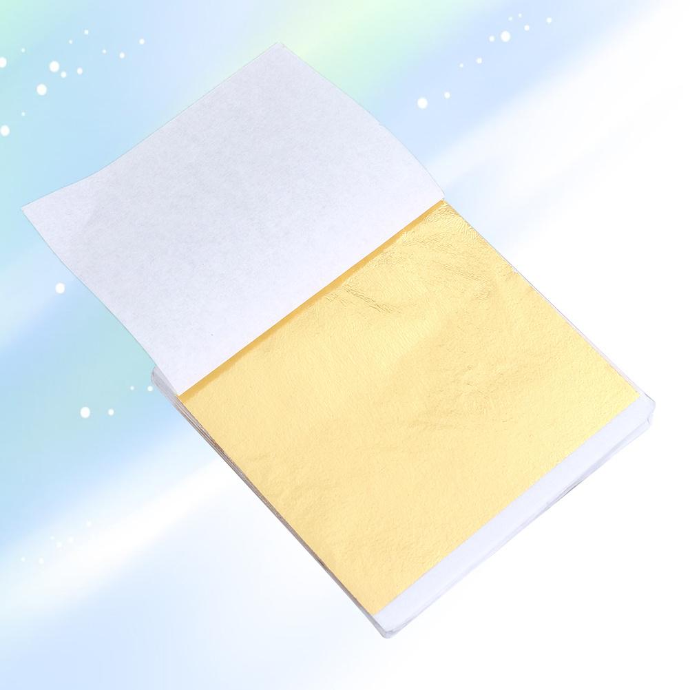 50pcs 8X8.5Cm Gold Foil Decoration Imitation Gold Leaf Shiny Foil Paper Sheet For Art Craft Diy Wood Ceramic Glass Metal Plastic