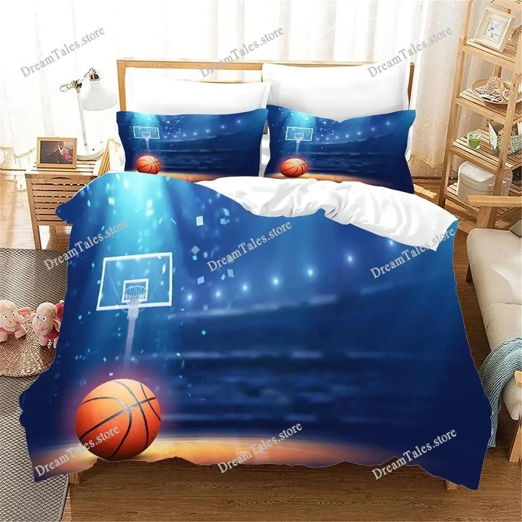 Basketball Duvet Cover Set Hit The Broken Wall Ball Theme Bedding Set for Kids Teens Queen King Size Soft Quilt Cover