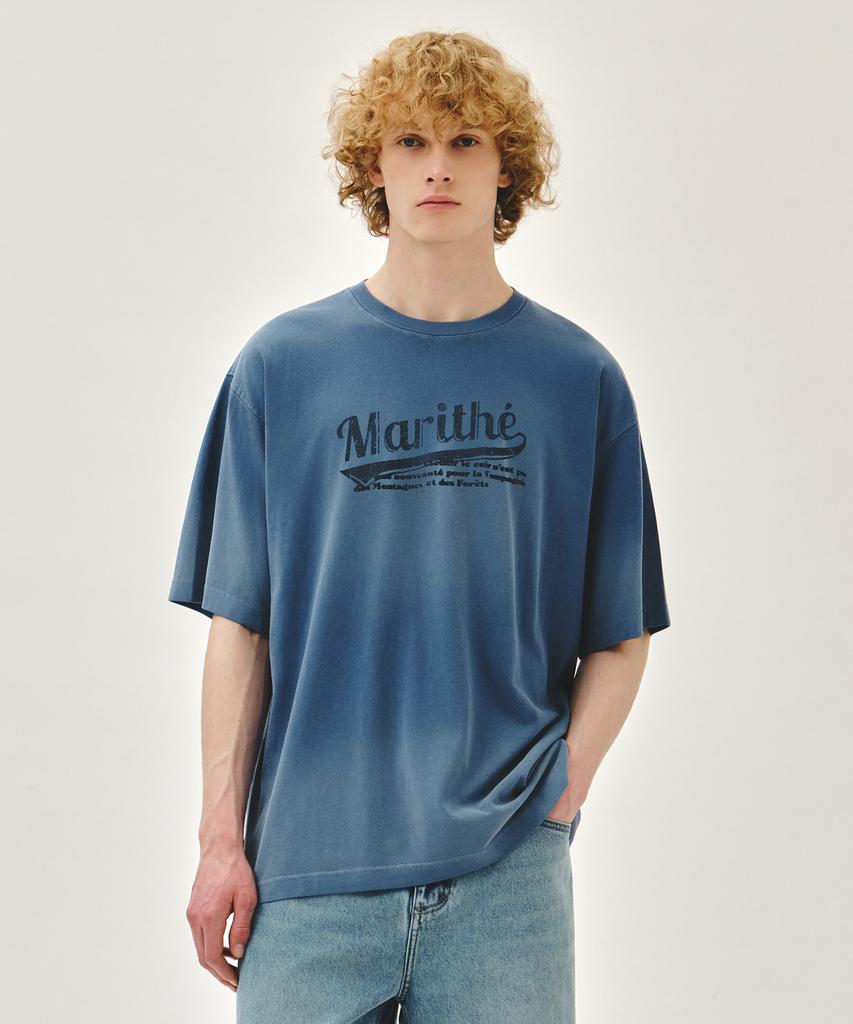 Malittepeulangsowajeobeo Gradation Dyeing Oversized Tee Blue