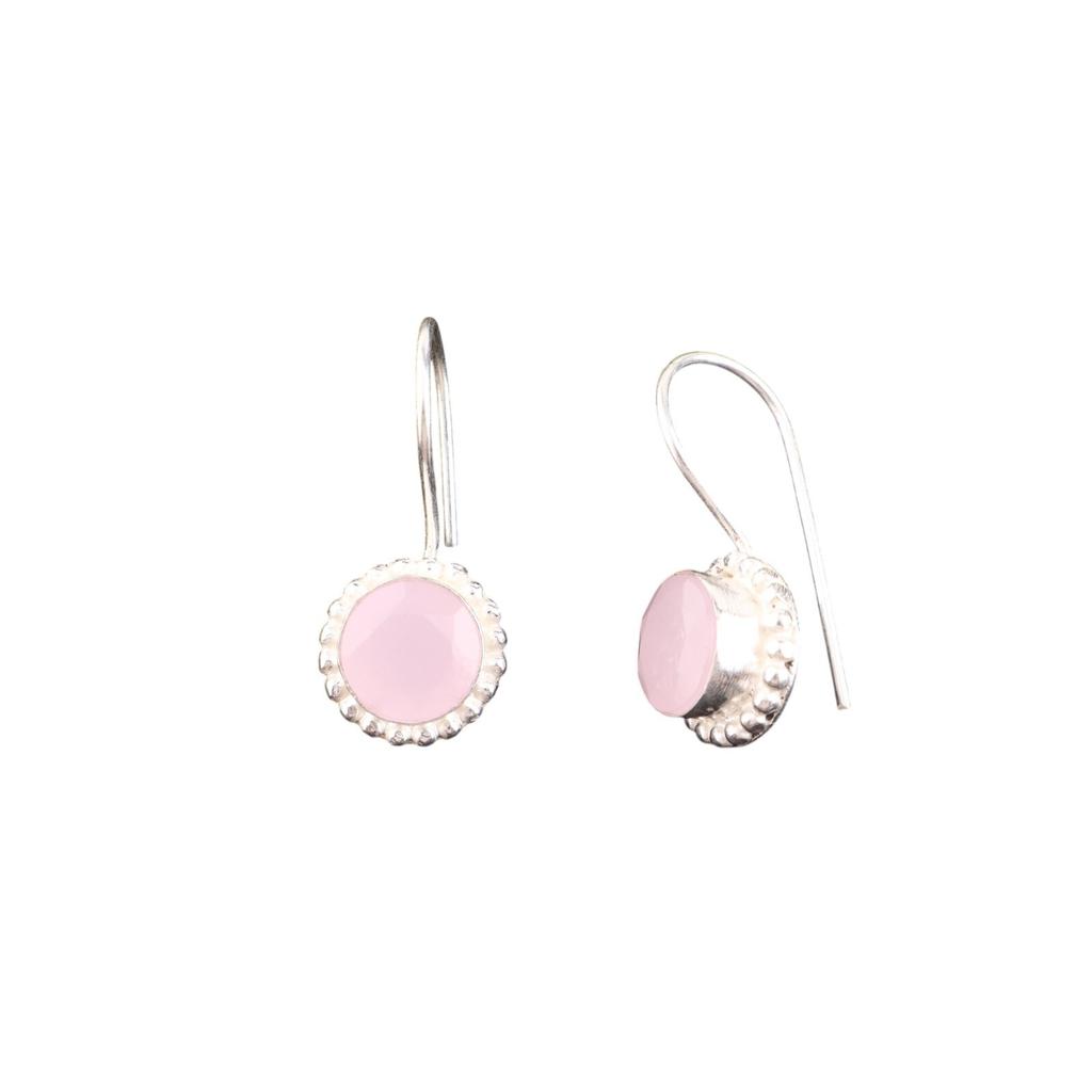 Rosenchalcedon Edelstein 925 Sterlingsilber Schmuck Handgefertigte Ohrringe 0,93" EE-177-20