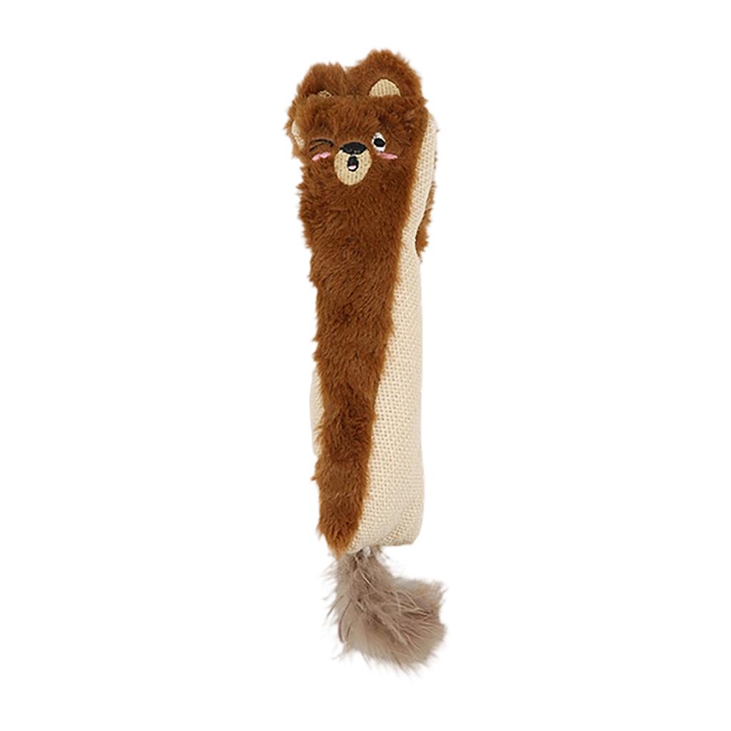 Cute Animal Shaped Pet Toy With Feather Tail, Soft Fabric Toy For Interactive Play And Exercise