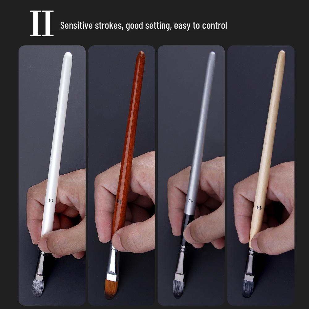 25-Piece Watercolor Oil Painting Brush Set with Wooden Handles and Canvas Bag